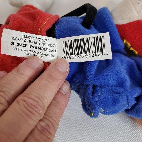 Vintage 2001 Fisher Price Mickey Mouse Plush Doll 10" Red Shirt Stuffed Toy - Picture 8 of 9